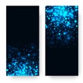 Vector blue glowing light glitter background. Magic glow light effect. Star burst with sparkles on dark background Royalty Free Stock Photo