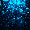 Vector blue glowing light glitter background. Magic glow light effect. Star burst with sparkles on dark background Royalty Free Stock Photo
