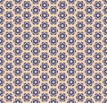 Vector blue and gold geometric floral seamless pattern. Abstract background Royalty Free Stock Photo