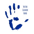 Vector blue greased hand imprint