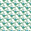 Vector Blue Green Turkish Flowers Geometric