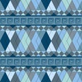 Vector blue-grey seamless background. Geometric background with rhombuses, pattern. Royalty Free Stock Photo