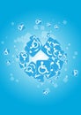 Vector blue handicapped icons