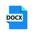 Vector blue icon DOCx. File format extension