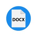 Vector blue icon DOCx. File format extension