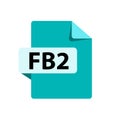 Vector blue icon FB2. File format extensions icon. Royalty Free Stock Photo