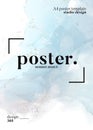 Vector blue ink abstract watercolor cloud. Liquid Ink swirling in water, Modern liquid marble poster. Abstract banner alcohol ink