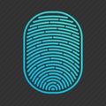 Vector blue isolated fingerprint