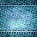 Vector blue jeans texture illustration with stars Royalty Free Stock Photo
