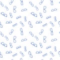 Vector blue line glasses seamless vector pattern Royalty Free Stock Photo