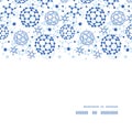 Vector blue molecules texture horizontal frame Royalty Free Stock Photo