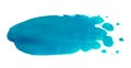 Vector blue paint brush stroke texture isolated on white - acrylic splash banner for Your design