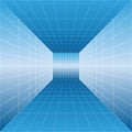 Vector - perspective architectural 3d wireframe background in blue color