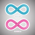 Vector Blue and Pink Paper infinity symbols