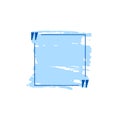 Vector Blue Quote Box with Hand Drawn Strokes, Blank Template.