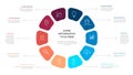 Vector blue and red icon elements in circle multipurpose Infographic template Royalty Free Stock Photo