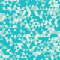 Vector blue retro triangular seamless pattern background.