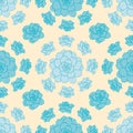 Vector Blue Rose Echeveria Pattern Background