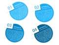 Vector blue rounded paper option labels Royalty Free Stock Photo