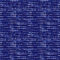 Vector blue seamless fabric texture. Canvas for embroidery. Shibori abstract background. Suitable for textile, gift wrap and Royalty Free Stock Photo