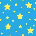 Vector blue seamless stars pattern. Star background based on random elements for high definition concept