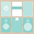 Vector blue set of Vintage pattern background banner Royalty Free Stock Photo