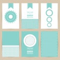 Vector blue set of Vintage pattern background banner Royalty Free Stock Photo