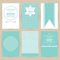 Vector blue set of Vintage pattern background banner Royalty Free Stock Photo