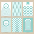 Vector blue set of Vintage pattern background banner Royalty Free Stock Photo