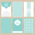 Vector blue set of Vintage pattern background banner Royalty Free Stock Photo