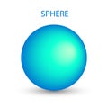 Vector blue sphere with gradients for for game, icon, package design, logo, mobile, ui, web, education. 3D ball on a Royalty Free Stock Photo