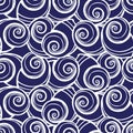 Vector blue spiral seashells repeat pattern. Suitable for gift wrap, textile and wallpaper Royalty Free Stock Photo