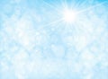 Vector blue, sun shine sky background. Royalty Free Stock Photo