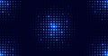 Vector blue technology halftone seamless pattern. Texture with grainy mosaic with pixelated on dark background Royalty Free Stock Photo