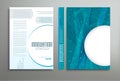 Vector blue template: cover, flyer, brochure, book, report business