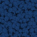 Vector Blue Texture Seashells Doodle background pattern