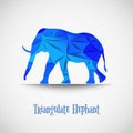 Vector blue triangulate elephant.