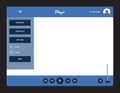 Vector blue video player, for web