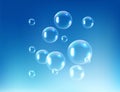 Vector blue wash bubble background. Soap bubble background liquid transparent foam concept design.