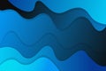 Vector blue water wave layer shape zigzag pattern concept abstract background flat design style