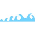 Vector blue wave icons set on white background. Water waves - stock vector Royalty Free Stock Photo