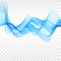 Vector blue wave transparent elegant background Royalty Free Stock Photo