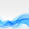 Vector blue wave transparent elegant background Royalty Free Stock Photo