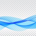 Vector blue wave transparent elegant background Royalty Free Stock Photo