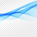 Vector blue wave transparent elegant background Royalty Free Stock Photo