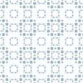 Vector blue and white abstract geometric seamless pattern with small squares Royalty Free Stock Photo