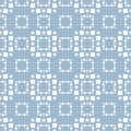 Vector blue and white abstract geometric seamless pattern with small squares Royalty Free Stock Photo