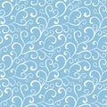 Vector Blue White Organic Swirls Winter Frost