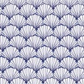 Vector blue and white seashells repeat pattern. Suitable for gift wrap, textile and wallpaper Royalty Free Stock Photo