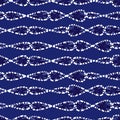 Vector blue and white shibori infiniti loop stripes abstract pattern. Suitable for textile, gift wrap and wallpaper